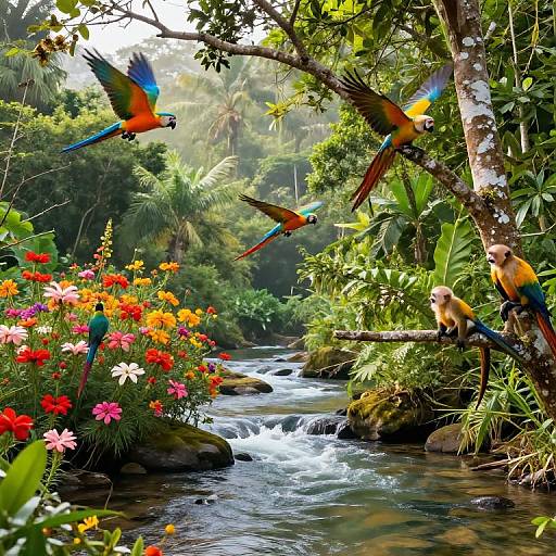 Tropical Wildlife Jungle Panorama