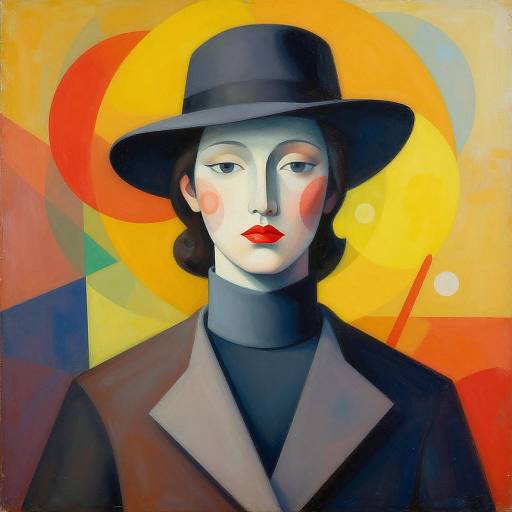 Surreal Abstract Portrait with Geometric Shapes