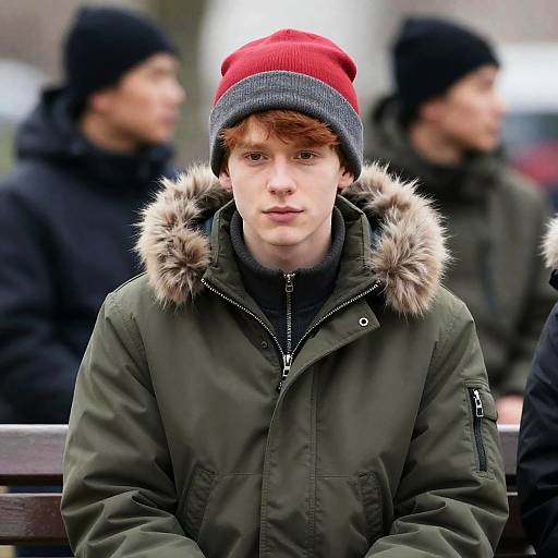 Young Man in Casual Winter Attire