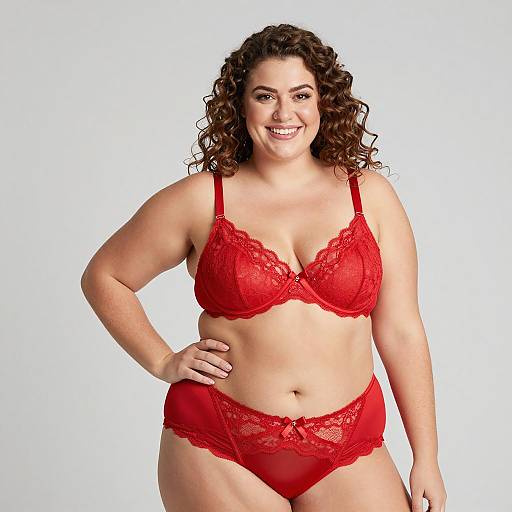 Empowered Plus-Sized Woman in Lingerie
