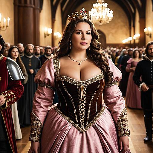 Plus Size Queen in Medieval Hall