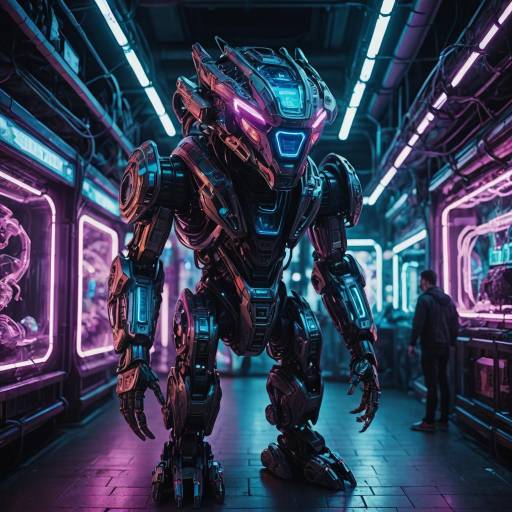Neon-Lit Futuristic Robotic Creature Neon-Lit Futuristic Robotic Creature