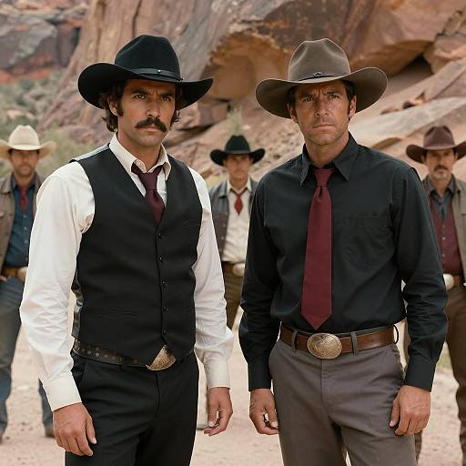 Dramatic Western Scene with Cowboys