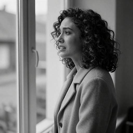 Melancholic Reflection in Black and White