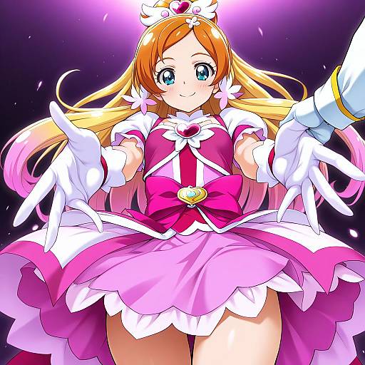 Illustration of Haruno haruka, precure in the style of Take shinobu