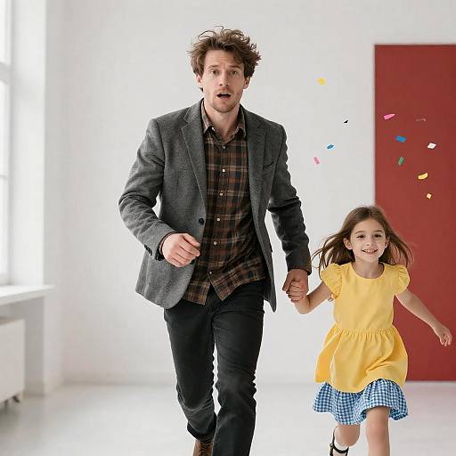 Joyful Indoor Run with Confetti