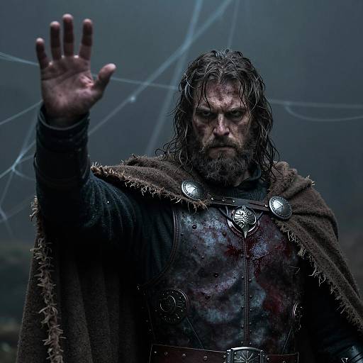 Dramatic Portrait of a Grimy Warrior