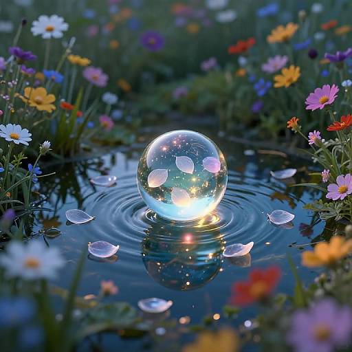 Ethereal Bulbis Orbs Over Pond