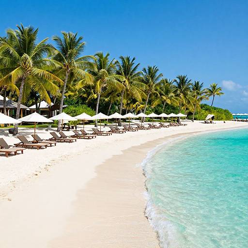 Tropical Beach Resort with Palm Trees