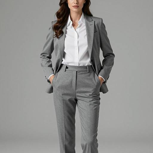 Professional Woman in Gray Suit