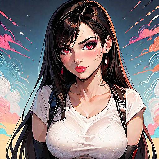 Detailed Tifa Lockhart Anime Girl Portrait