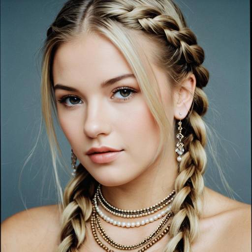 Realistic Portrait of a Girl with Braids