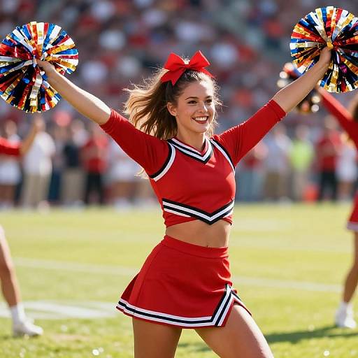 Energetic Cheerleader in Vibrant Uniform