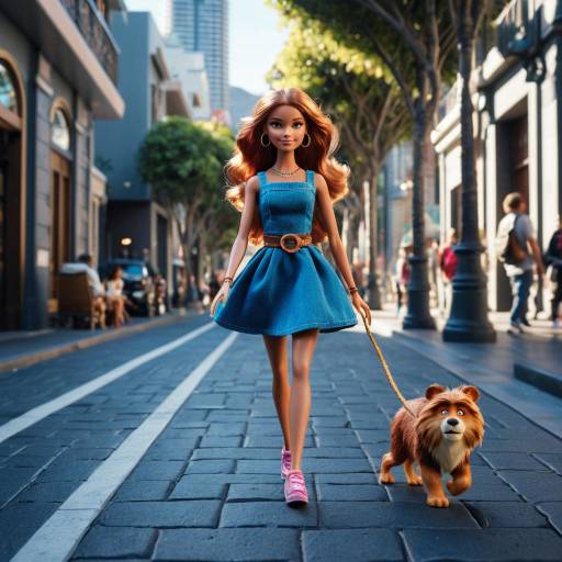 Barbie Walking Dog on Cape Town City Street