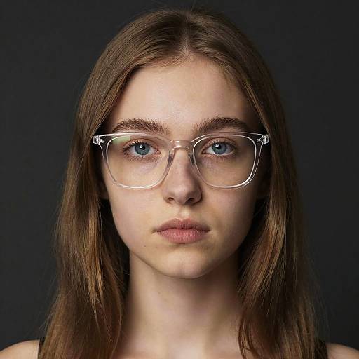 Portrait of Young Woman with Glasses
