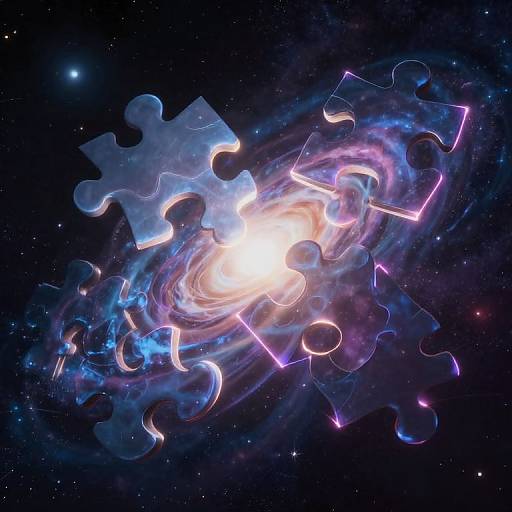 Cosmic Puzzle Pieces in Digital Art