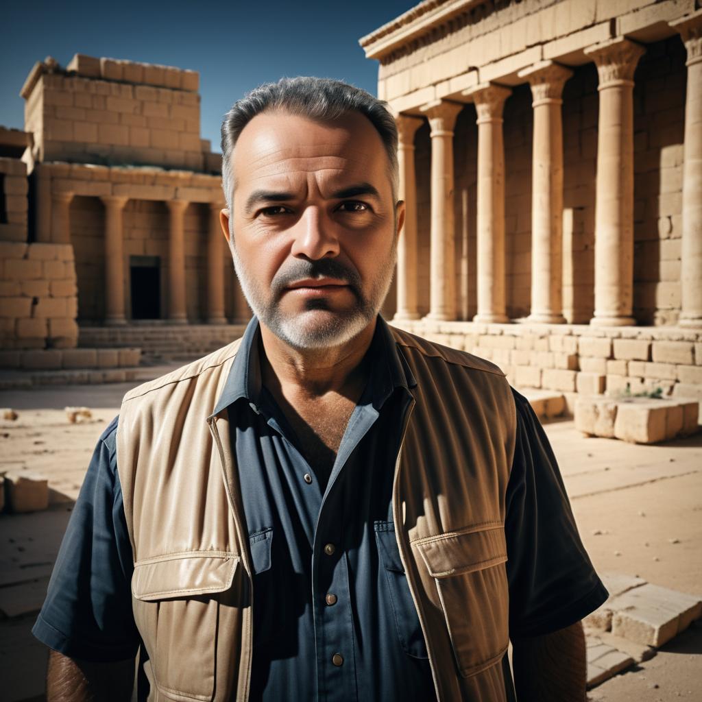 Cinematic Rangefinder Portrait of Baalbek