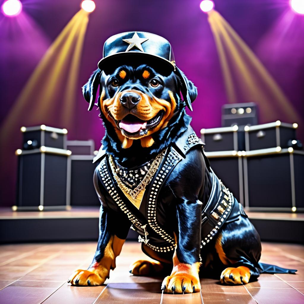 Rock Star Rottweiler on Stage