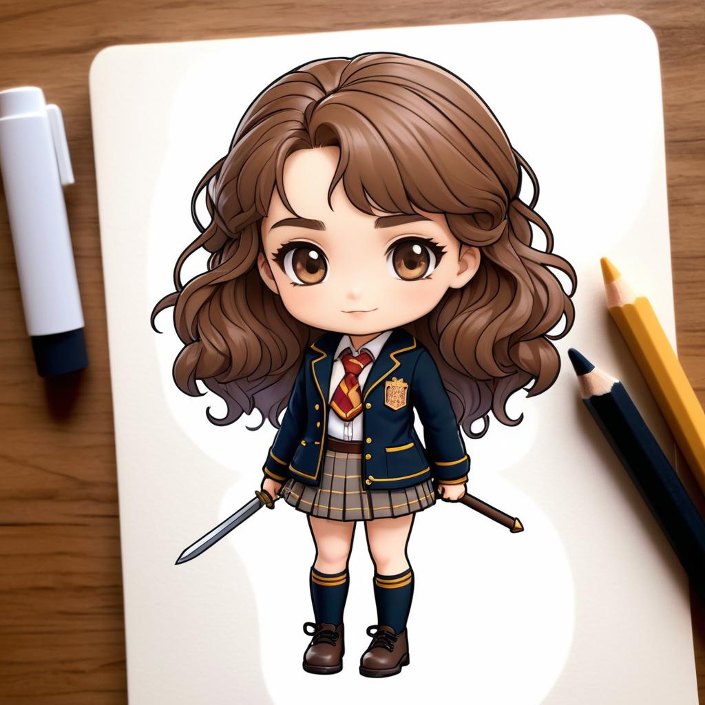 Chibi Hermione Granger with Battle Scars