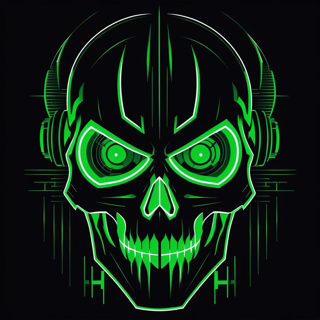 Modern Cyberpunk Skull Design Concept