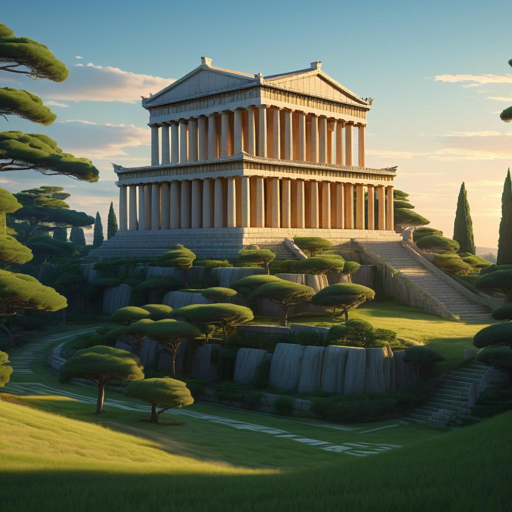 Epic Ghibli-Inspired Ancient Greek Temple