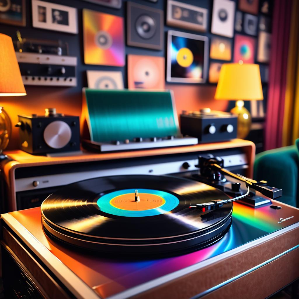 Charming Vintage Vinyl in Retro Living Room