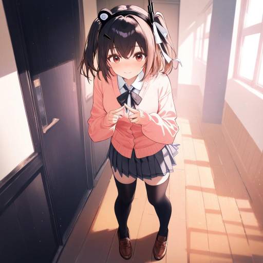 Cheerful School Girl in Morning Light
