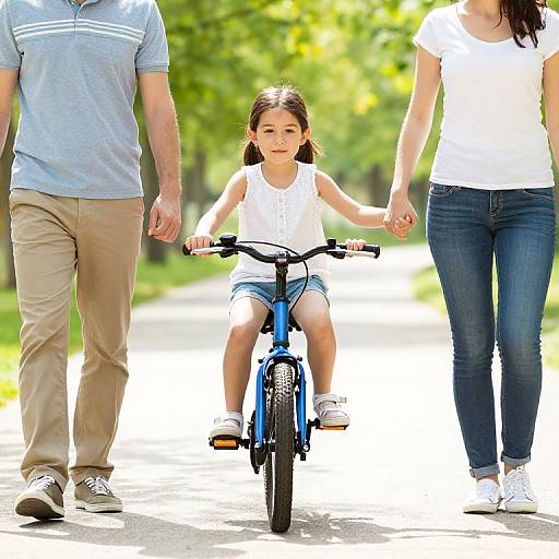 Family Bike Ride on Sunny Day