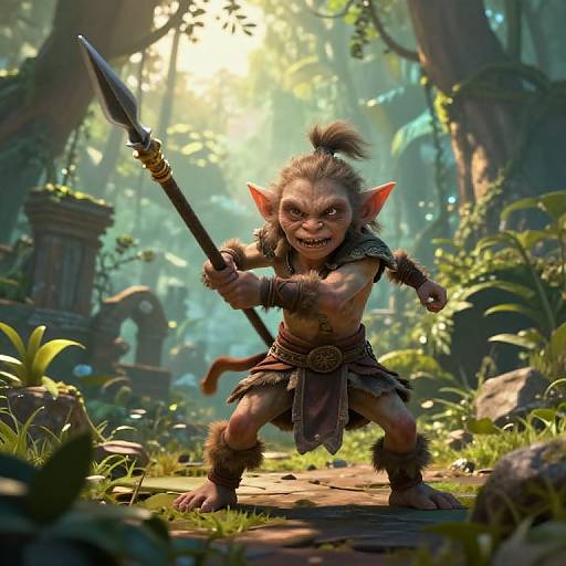 Young Goblin Warrior Training at Dawn