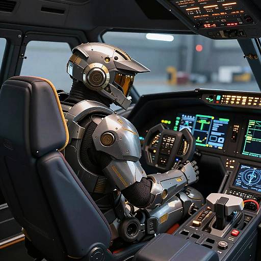 Realistic Power Armor Pilot Cockpit