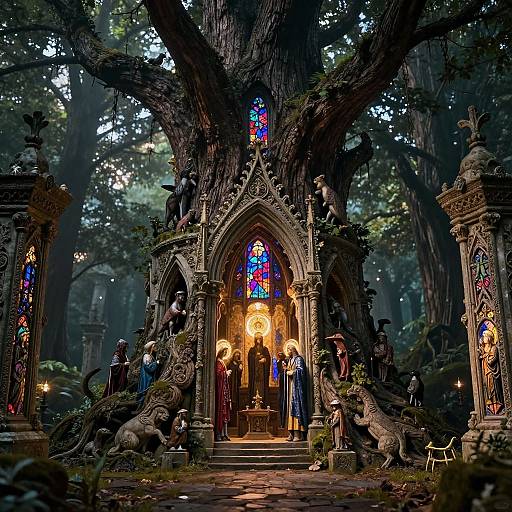 Medieval Dreamscape Forest with Creatures