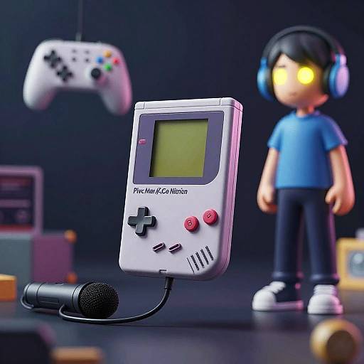 Glowing Game Boy in Space