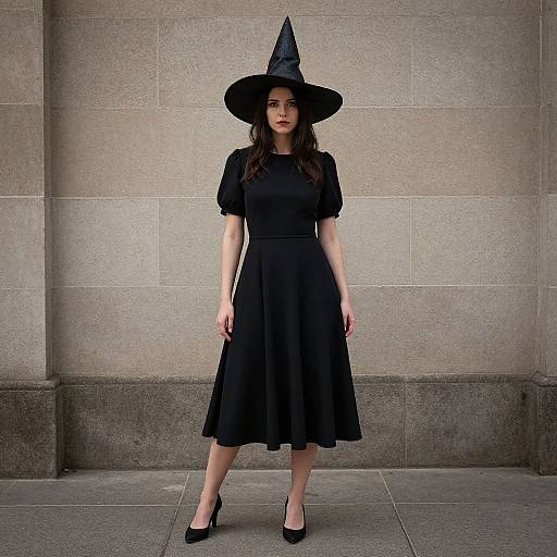 Woman in Classic Witch Outfit