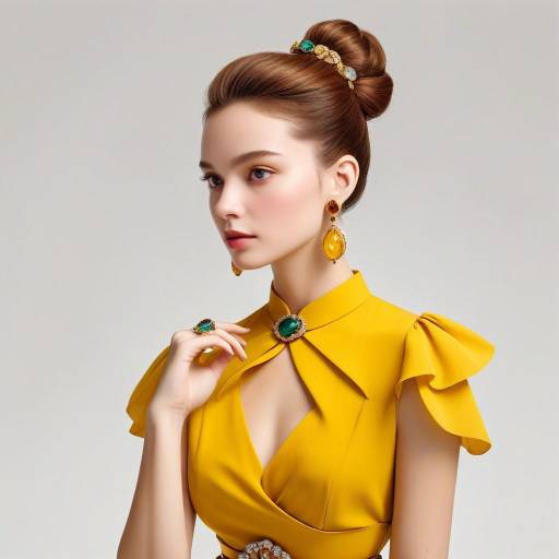 Sophisticated Woman in a Yellow Dress