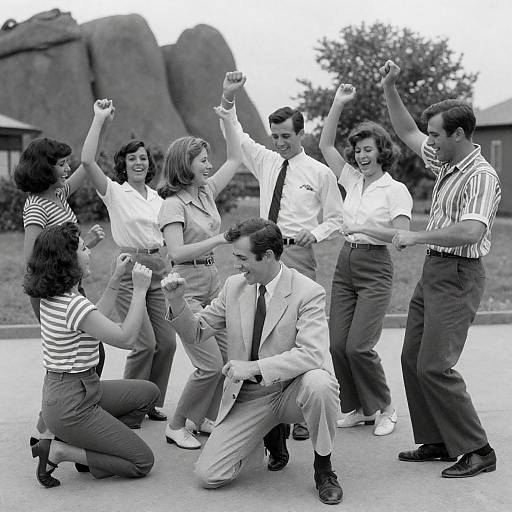 Joyful 1960s Outdoor Dance Gathering