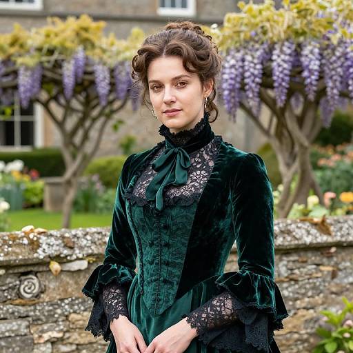 Regency Lady in Velvet Dress