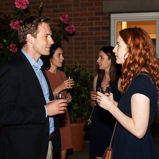 Charming Nighttime Social Gathering Scene