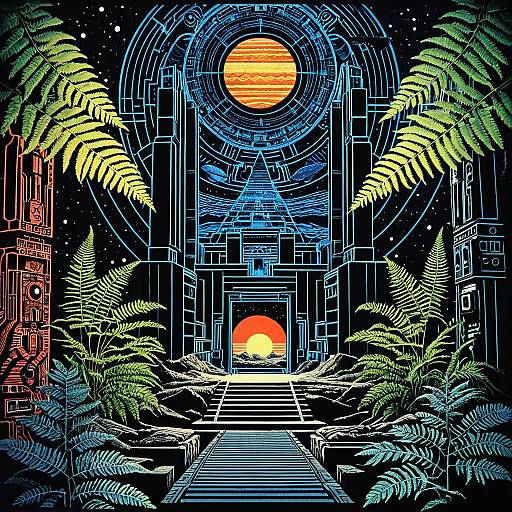 Neon Aztec Sci-Fi Theater Set