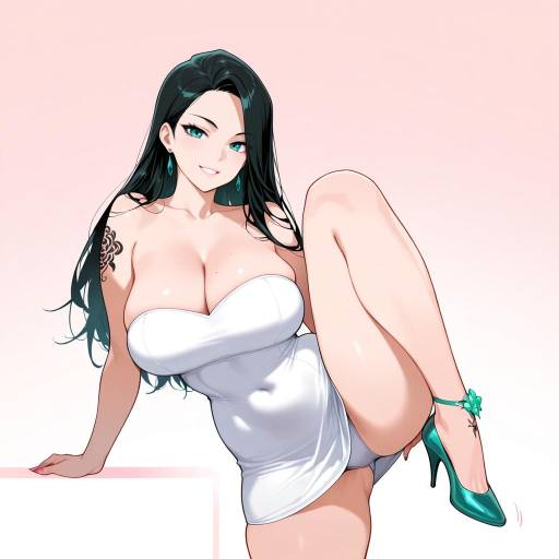 Playful Curvy Cowgirl in White Dress Playful Curvy Cowgirl in White Dress