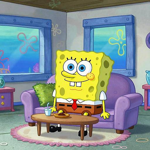 Spongebob's Colorful Underwater Living Room