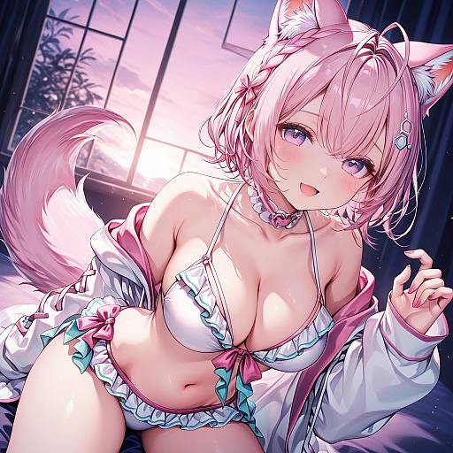 Illustration of Hakui koyori (summer), hololive in the style of Komeshiro kasu