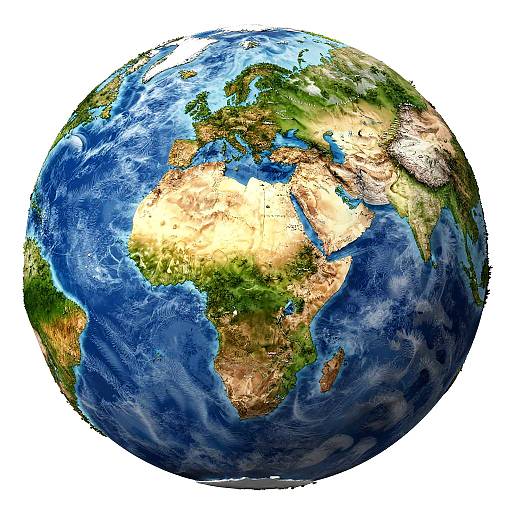 Vivid Globe of Diverse Ecosystems