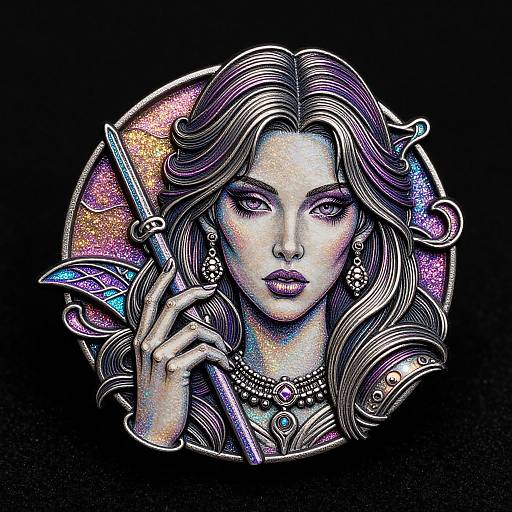 Vibrant Gothic Sweet Pea Trinket Art