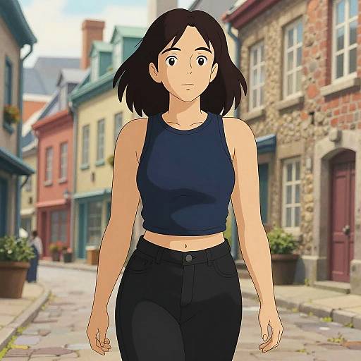 Busty Woman in Quebec City Streetwear