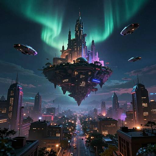 Futuristic Cyberpunk Cityscape Cinematic Shot