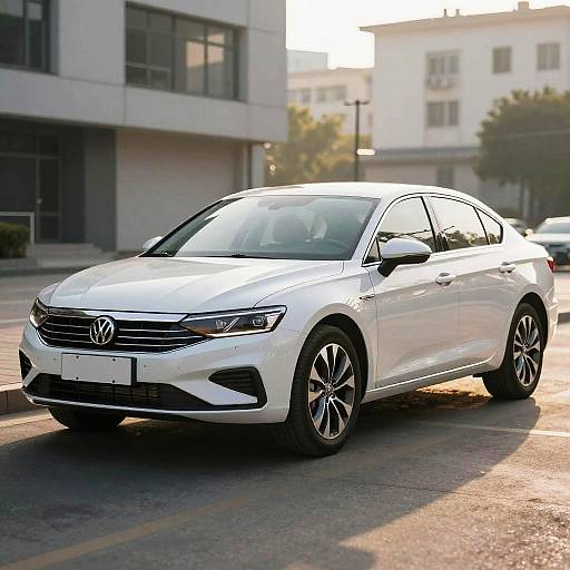 Modern Family Sedan in Urban Morning