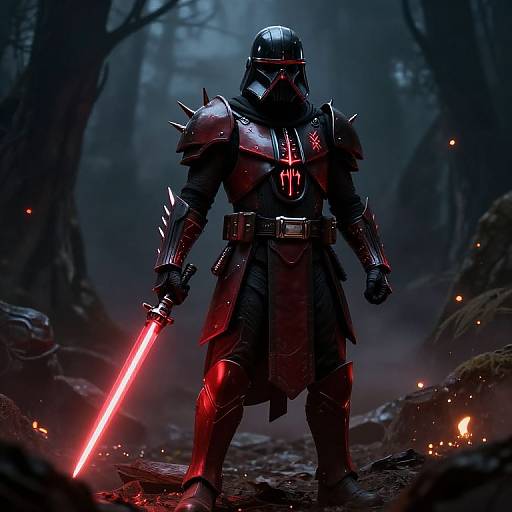 Sith Armor Concept Art in Dark Forest