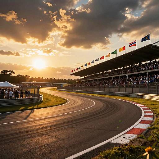 Dynamic Racetrack Sunset Scene