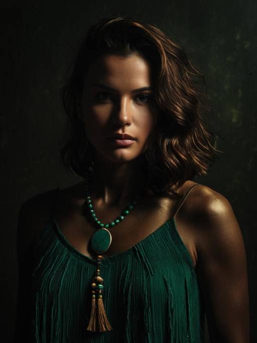 Bohemian Woman in Fringe Dress