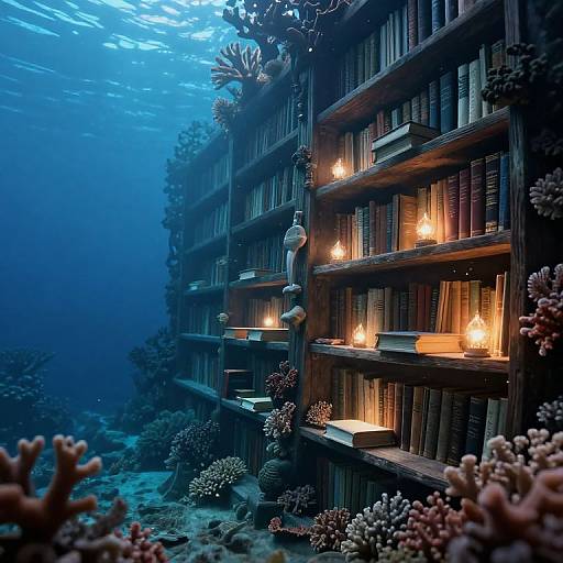 Ethereal Underwater Library of Secrets